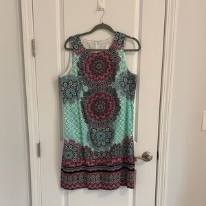 London Times Multicolor Geometric Mini Dress